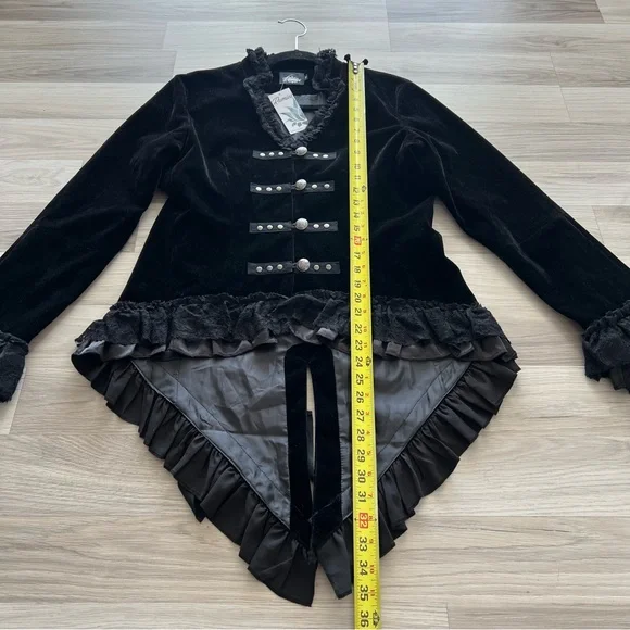 Rumies Black Velvet Corset Lace-up Style Jacket Size 10